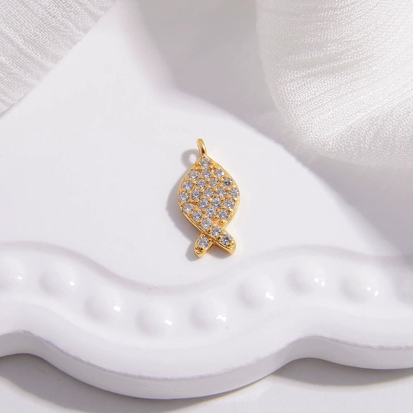 Wholesale Jewelry Silver 925 Love Minimalist Hollow Fivepointed Star Goldfish Pendant With Zirconia Design