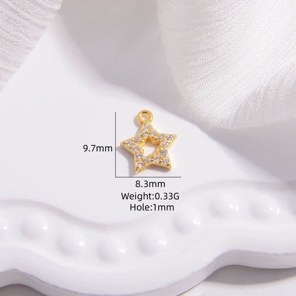 Wholesale Jewelry Silver 925 Love Minimalist Hollow Fivepointed Star Goldfish Pendant With Zirconia Design
