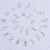 Wholesale Jewelry Silver Minimalist Letter Pendant Electroplated Accessories For Bracelet Necklace Earrings