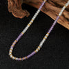 Wholesale Jewelry Silver Natural Amethyst White Crystal Geometric Handmade Pendant Necklace For Women