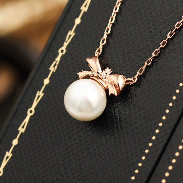 Wholesale Jewelry 925 Silver Natural Freshwater Pearl Geometric Ochain Necklace