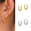 Wholesale Jewelry Silver Needle Copper Geometric Twisted Circle Hoop Earrings For Women Electroplated
