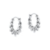 Wholesale Jewelry Silver Needle Copper Geometric Twisted Circle Hoop Earrings For Women Electroplated