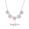 Wholesale Jewelry Silver Peach Blossom Love Clavicle Chain Inlaid Zircon Natural Style