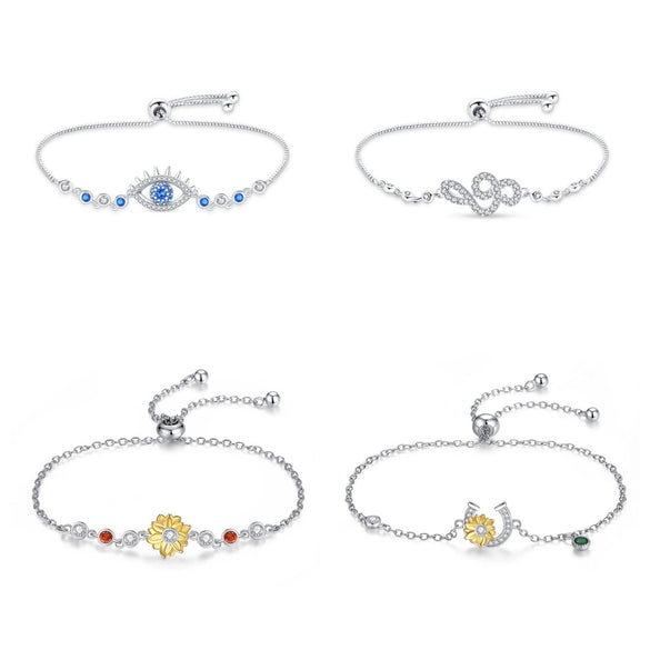 Wholesale Jewelry Silver Plated Electroplated Magic Eye Sunflower Horseshoe Bracelet For Women