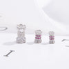 Wholesale Jewelry 925 Silver Set With Zircon Small Waist Pattern Barrel Beads Spacer Beads Pearl Buckle