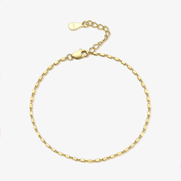 Wholesale Jewelry Silver 925 Small Square Electroplated Necklace And Bracelet Light Luxury Design
