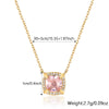Wholesale Jewelry 925 Silver Square Pink Zircon Pendant Necklace For Women With Electroplating And Cube Sugar Pattern