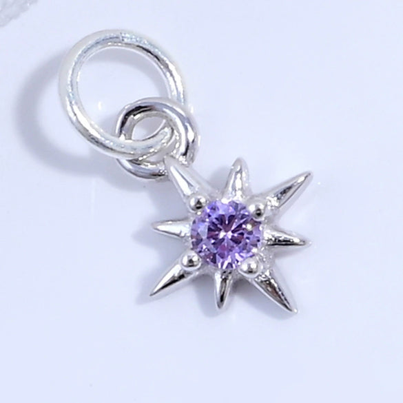 Wholesale Jewelry Silver 925 Star Pendant With Zirconia For Bracelet Necklace Earrings