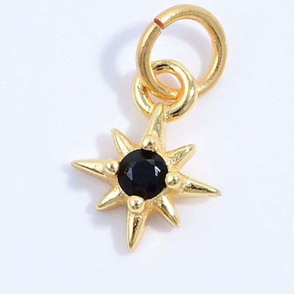 Wholesale Jewelry Silver 925 Star Pendant With Zirconia For Bracelet Necklace Earrings