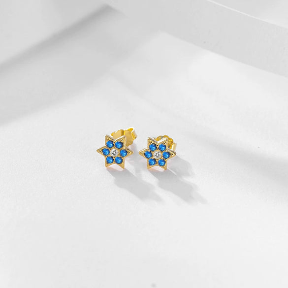 Wholesale Jewelry 925 Silver Starshaped Zircon Necklace And Earrings