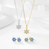 Wholesale Jewelry 925 Silver Starshaped Zircon Necklace And Earrings
