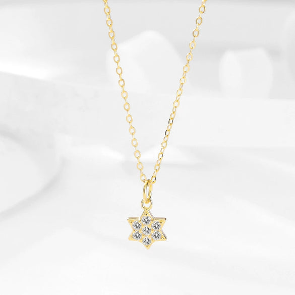 Wholesale Jewelry 925 Silver Starshaped Zircon Necklace And Earrings