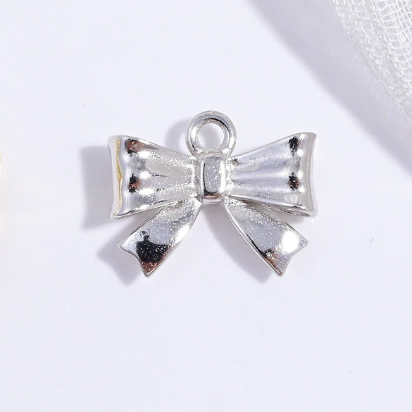 Wholesale Jewelry Silver 925 Sterling Bow Pendant Handwoven Rope Bracelet Necklace With Geometric Pattern And Electroplating