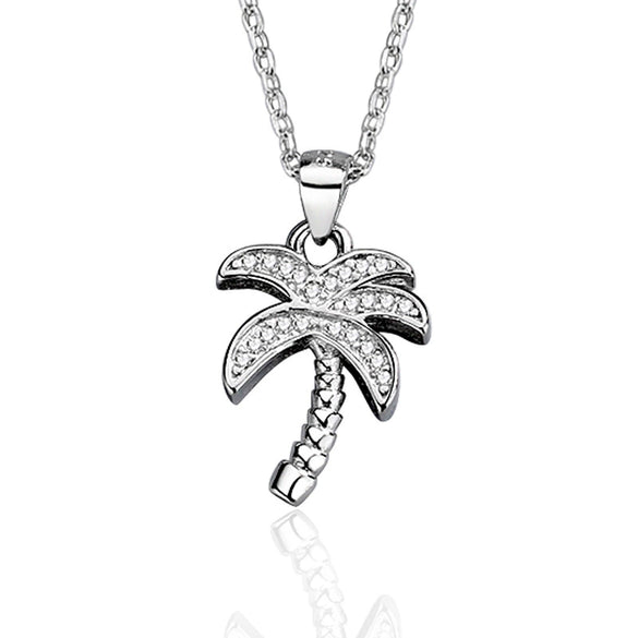 Wholesale Jewelry Silver 925 Sterling Crystal Geometric Small Coconut Pendant Clavicle Chain Electroplated For Women