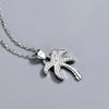 Wholesale Jewelry Silver 925 Sterling Crystal Geometric Small Coconut Pendant Clavicle Chain Electroplated For Women