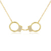 Wholesale Jewelry Silver 925 Sterling Diamond Geometric Handcuffs Pendant Necklace For Women