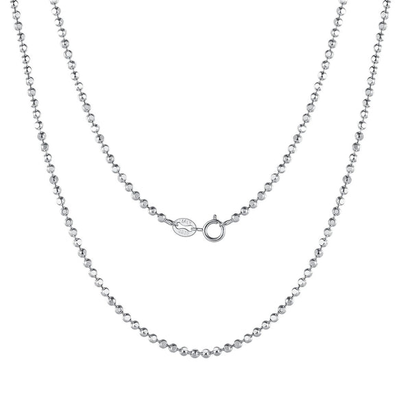 Wholesale Jewelry Silver 925 Sterling Geometric Ball Chain Electroplated Necklace Unisex