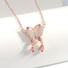 Wholesale Jewelry Silver 925 Sterling Geometric Butterfly Pendant Necklace With Electroplating Treatment