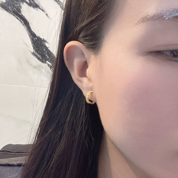Wholesale Jewelry Silver 925 Sterling Geometric Knot Ear Buckle Earrings Electroplated