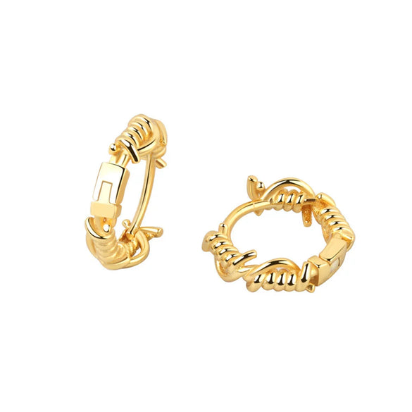 Wholesale Jewelry Silver 925 Sterling Geometric Knot Ear Buckle Earrings Electroplated