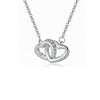 Wholesale Jewelry Silver 925 Sterling Heart Shape Double Ring Necklace