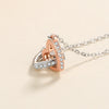 Wholesale Jewelry Silver 925 Sterling Heart Shape Double Ring Necklace