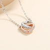 Wholesale Jewelry Silver 925 Sterling Heart Shape Double Ring Necklace