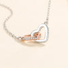 Wholesale Jewelry Silver 925 Sterling Heart Shape Double Ring Necklace