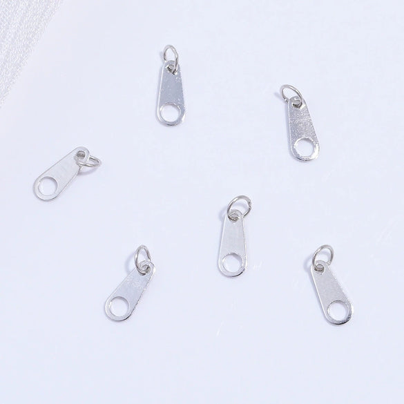 Wholesale Jewelry Silver 925 Sterling Lettering Plate Oval Double Hole Handmade Connecting Piece For Bracelet Necklace Accessories