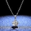 Wholesale Jewelry Silver 925 Sterling Pendant Moissanite Four Claw Square Bag Style Leaves Water Wave Chain Necklace For Women