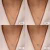 Wholesale Jewelry Silver 925 Sterling Silver Geometric Pendant Necklace Electroplating Fourprong High Carbon Zircon Unisex Cross Chain