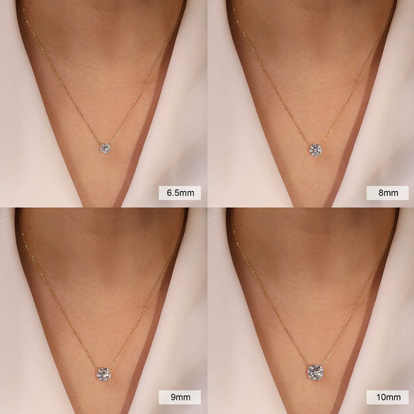 Wholesale Jewelry Silver 925 Sterling Silver Geometric Pendant Necklace Electroplating Fourprong High Carbon Zircon Unisex Cross Chain