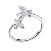 Wholesale Jewelry Silver 925 Sterling Silver Ring And Butterfly Bracelet With Leaf Pattern Electroplated For Women
