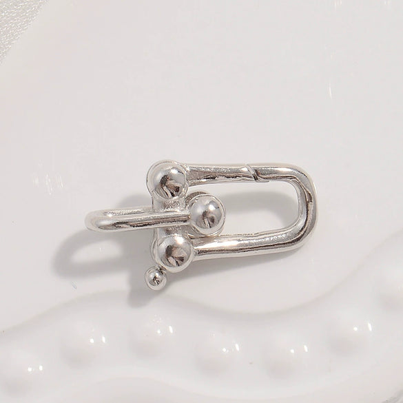 Wholesale Jewelry Silver 925 Sterling Silver Ushaped Horseshoe Spring Buckle Electroplated Bracelet Necklace