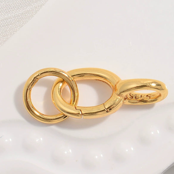 Wholesale Jewelry Silver 925 Sterling Silver Ushaped Horseshoe Spring Buckle Electroplated Bracelet Necklace