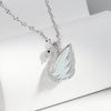 Wholesale Jewelry Silver 925 Sterling Silver White Jade Animal Swan Pendant Necklace With Electroplating