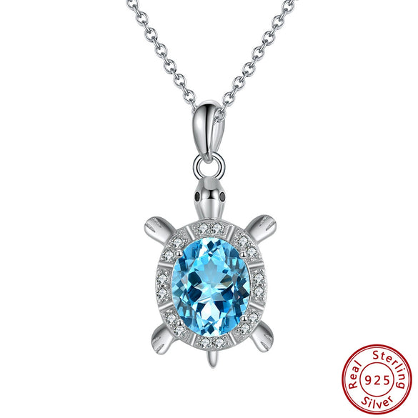 Wholesale Jewelry Silver Turtle Geometric Pendant Necklace With Electroplating Treatment