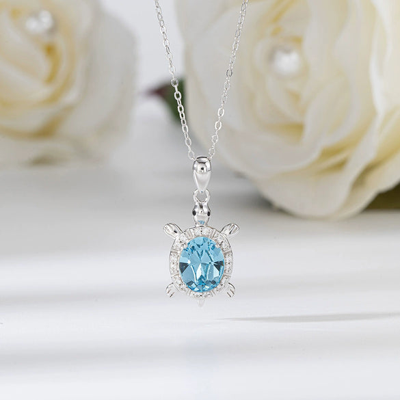 Wholesale Jewelry Silver Turtle Geometric Pendant Necklace With Electroplating Treatment