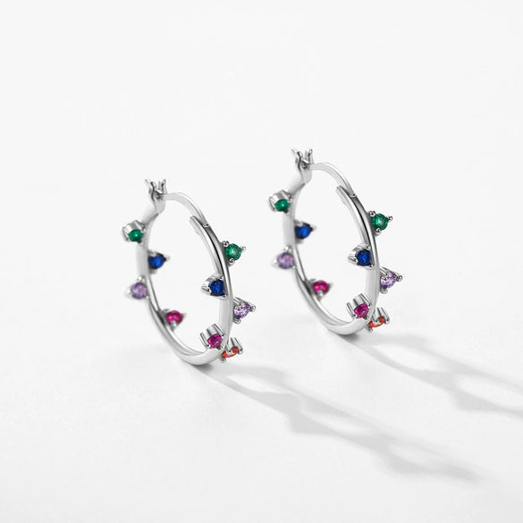 Wholesale Jewelry Silver 925 Zircon Inlay Geometric Earrings For Women