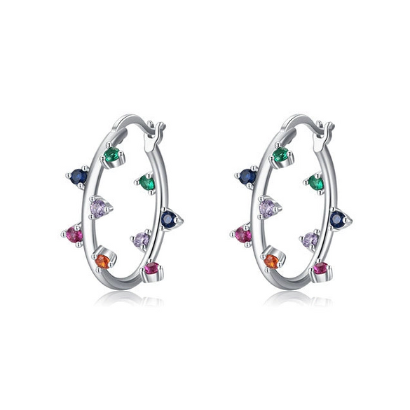 Wholesale Jewelry Silver 925 Zircon Inlay Geometric Earrings For Women