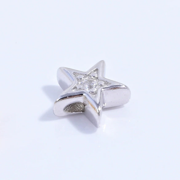 Wholesale Jewelry Silver Zirconia Cross Xshaped Fivepointed Star Porous Beads Bracelet Necklace