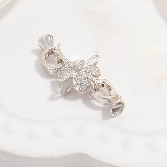 Wholesale Jewelry 925 Silver Zirconia Figure 8 Buckle Handmade Diy Necklace Bracelet