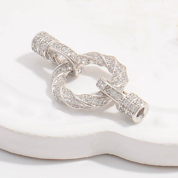 Wholesale Jewelry 925 Silver Zirconia Figure 8 Buckle Handmade Diy Necklace Bracelet