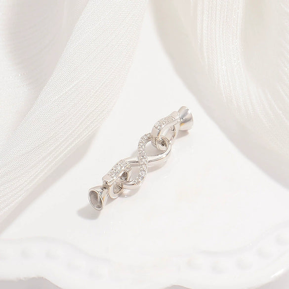 Wholesale Jewelry 925 Silver Zirconia Figure 8 Buckle Handmade Diy Necklace Bracelet