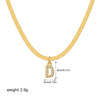 Wholesale Jewelry Simple Allmatch Copper Oshaped Chain Necklace With Letter Pattern 18K Gold Plated