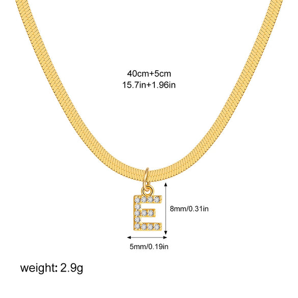 Wholesale Jewelry Simple Allmatch Copper Oshaped Chain Necklace With Letter Pattern 18K Gold Plated