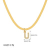 Wholesale Jewelry Simple Allmatch Copper Oshaped Chain Necklace With Letter Pattern 18K Gold Plated