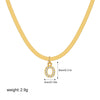 Wholesale Jewelry Simple Allmatch Copper Oshaped Chain Necklace With Letter Pattern 18K Gold Plated