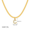 Wholesale Jewelry Simple Allmatch Copper Oshaped Chain Necklace With Letter Pattern 18K Gold Plated